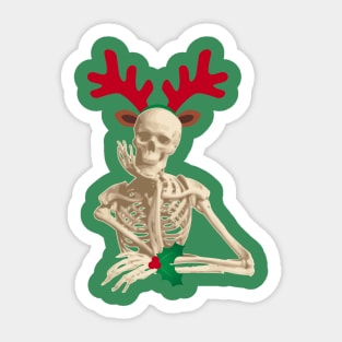 christmas reindeer skeleton Sticker